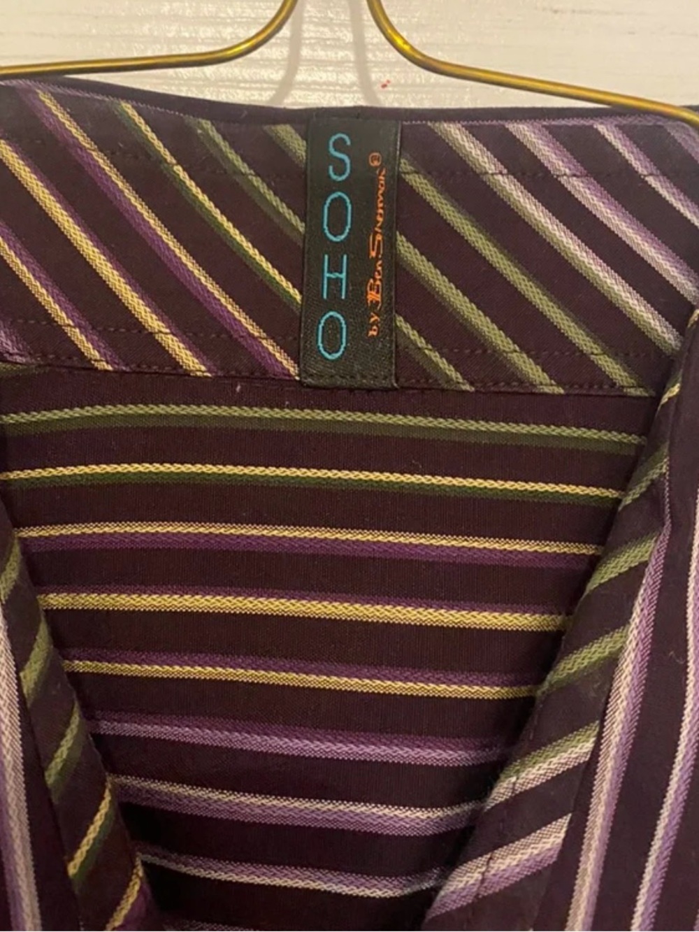 Size 15 1/2 32-33 Soho Ben Sherman stripe dress shirt - Picture 3 of 6